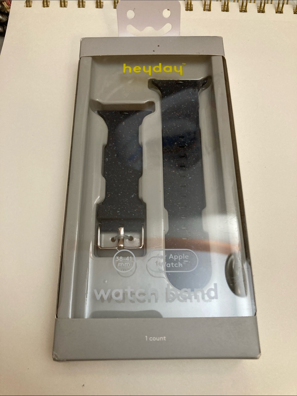 heyday Black Speckled Recycled Silicone Watch Band for Apple Watch 38mm 41mm